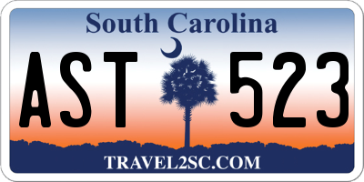 SC license plate AST523