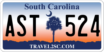 SC license plate AST524