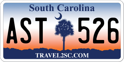 SC license plate AST526