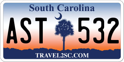 SC license plate AST532