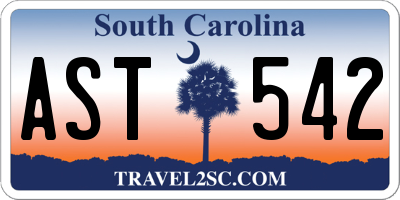 SC license plate AST542