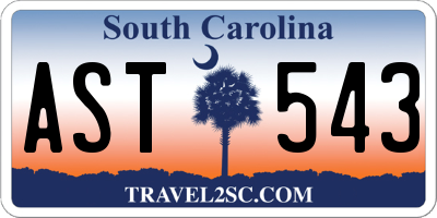 SC license plate AST543