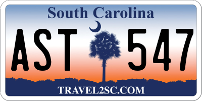 SC license plate AST547