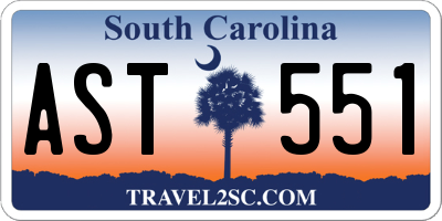 SC license plate AST551