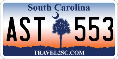 SC license plate AST553
