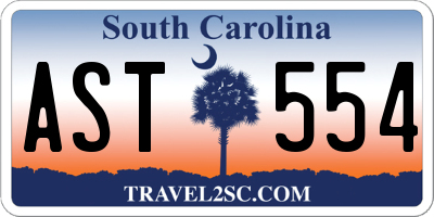 SC license plate AST554