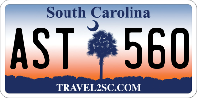 SC license plate AST560