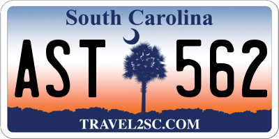 SC license plate AST562