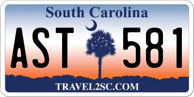 SC license plate AST581