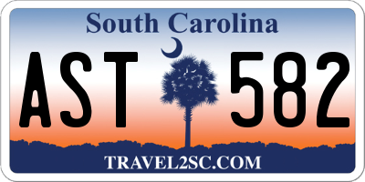 SC license plate AST582