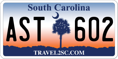 SC license plate AST602