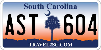 SC license plate AST604