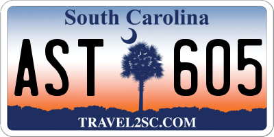 SC license plate AST605