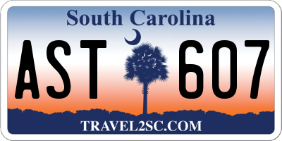 SC license plate AST607