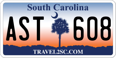 SC license plate AST608