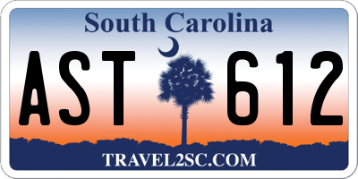 SC license plate AST612