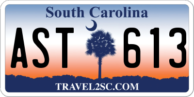 SC license plate AST613
