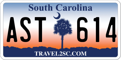 SC license plate AST614