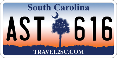 SC license plate AST616