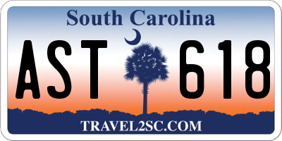 SC license plate AST618