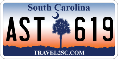 SC license plate AST619