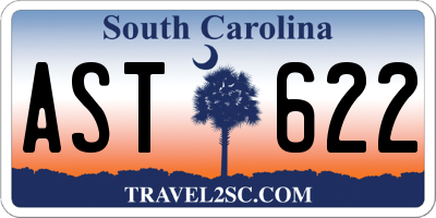 SC license plate AST622