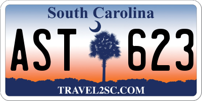 SC license plate AST623