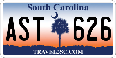 SC license plate AST626