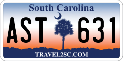SC license plate AST631