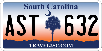SC license plate AST632