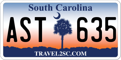 SC license plate AST635