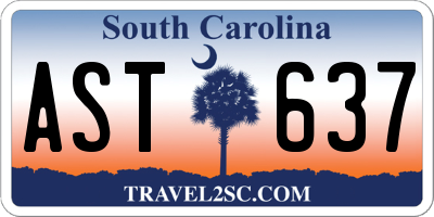 SC license plate AST637