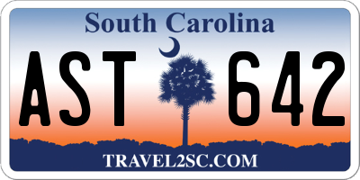 SC license plate AST642