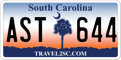 SC license plate AST644