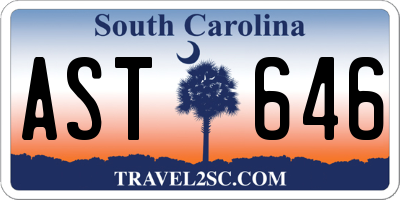 SC license plate AST646