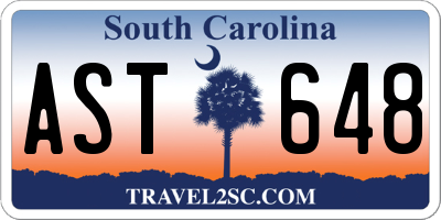 SC license plate AST648