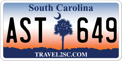 SC license plate AST649
