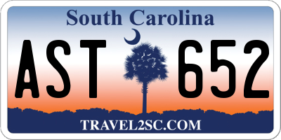 SC license plate AST652