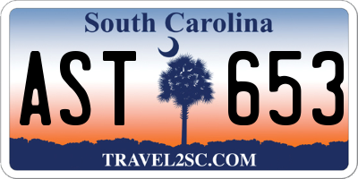 SC license plate AST653
