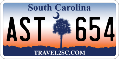 SC license plate AST654