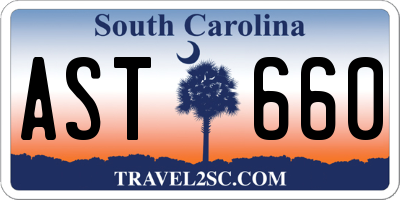 SC license plate AST660