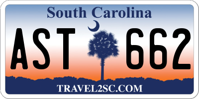 SC license plate AST662