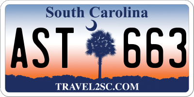SC license plate AST663