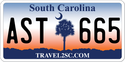 SC license plate AST665