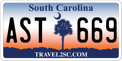 SC license plate AST669