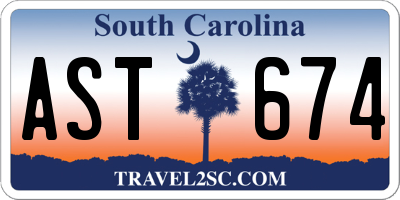 SC license plate AST674