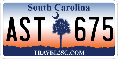 SC license plate AST675