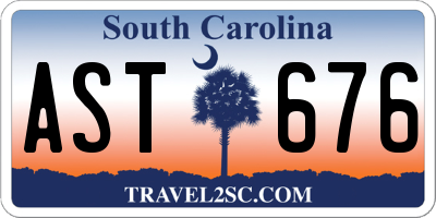 SC license plate AST676