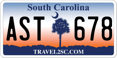 SC license plate AST678