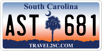 SC license plate AST681